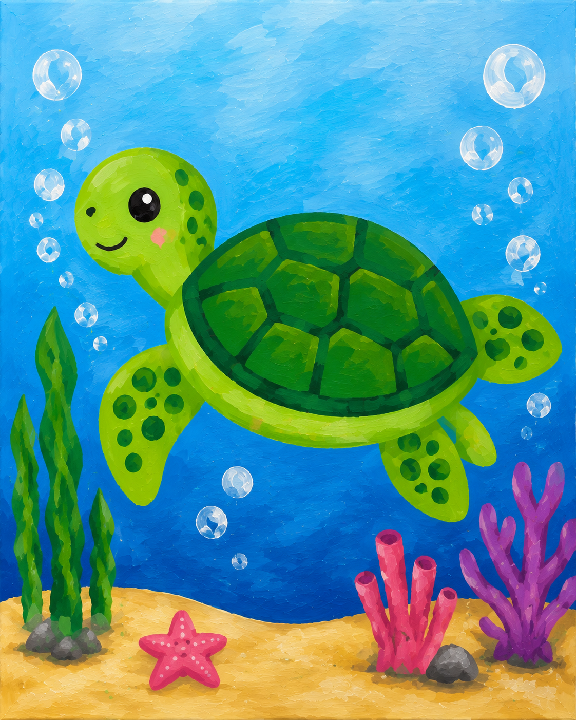 Sea Turtle paint Kit (5x7) canvas