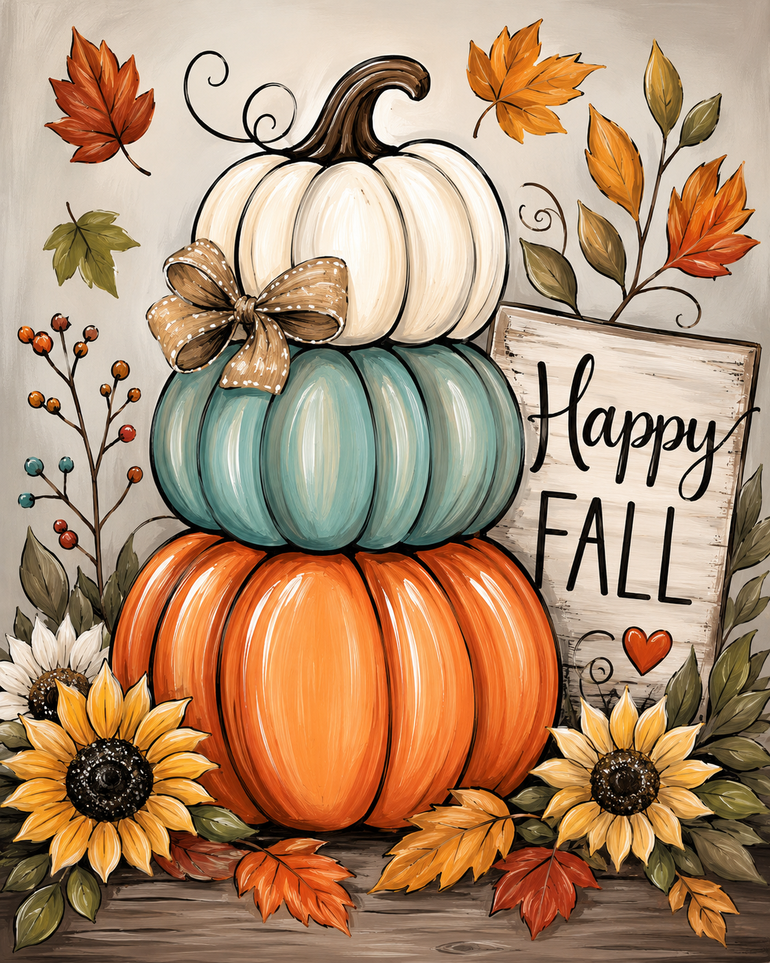 Stacked Pumpkin Paint Kit (8x10) canvas