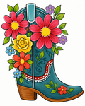 Floral Cowgirl Boot Paint Kit (8x10 canvas)