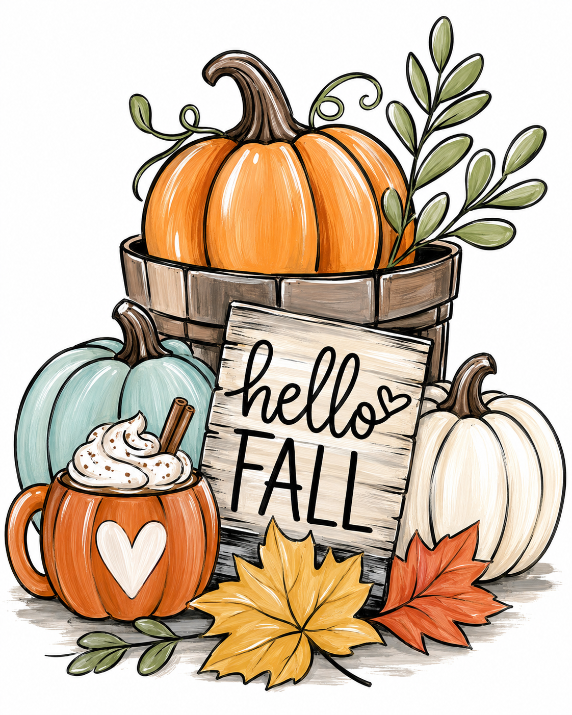 Fall Harvest Paint Kit (8x10) canvas