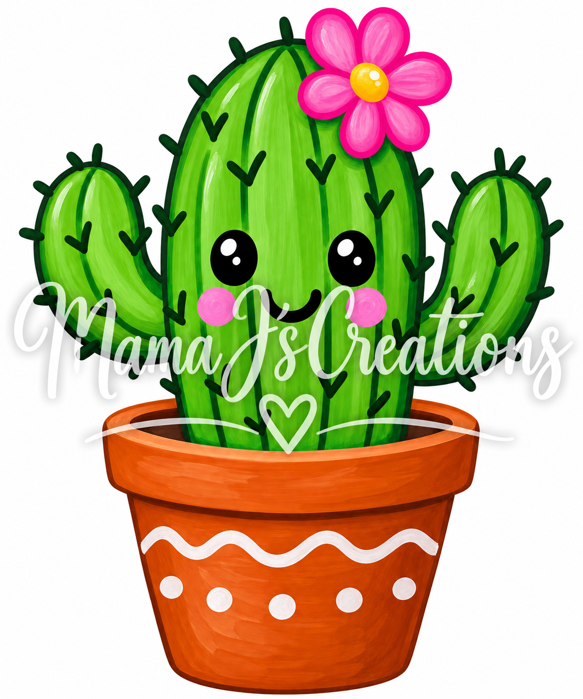 Happy Cactus kids paint kit 5x7 pre-drawn canvas