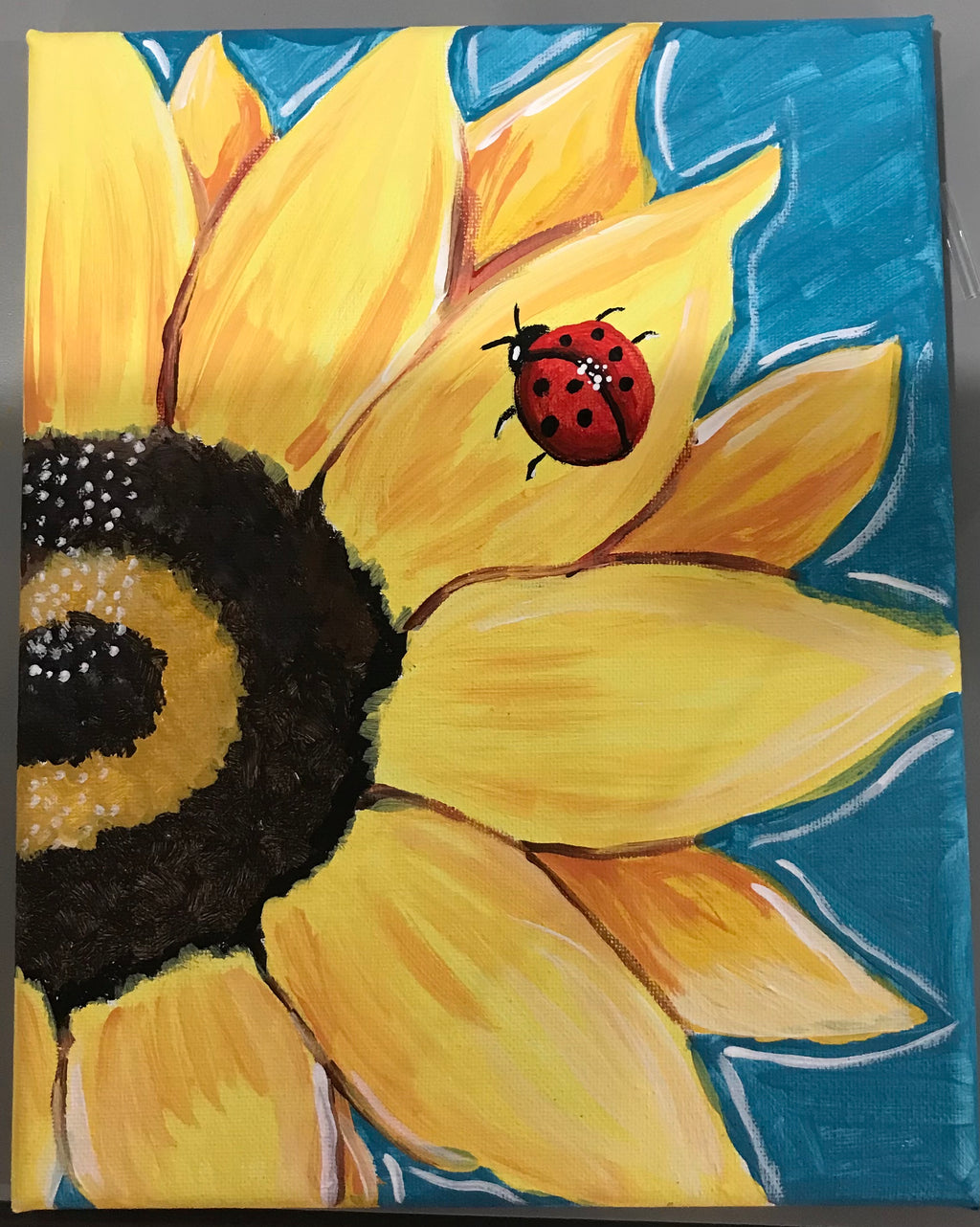 Sunflower with Ladybug